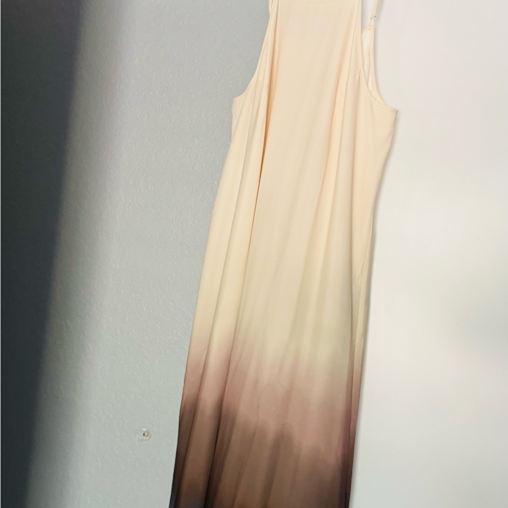 Calvin Klein Cream and Brown Maxi Dress